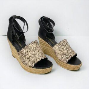 Matisse Verona Cheetah Espadrille Wedges Heel Sandals,  Size 10